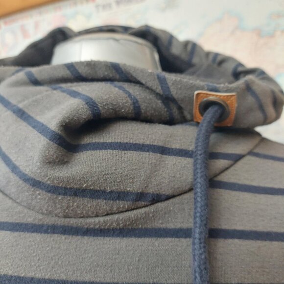 Men's BELOWZERO Switzerland Hooded Striped Sweatshirt Leather Accents Size XL - Picture 7 of 13